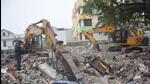 The site of the Lucknow building collapse. (Deepak Gupta/HT Photo) The site of the Lucknow building collapse. (Deepak Gupta/HT Photo)