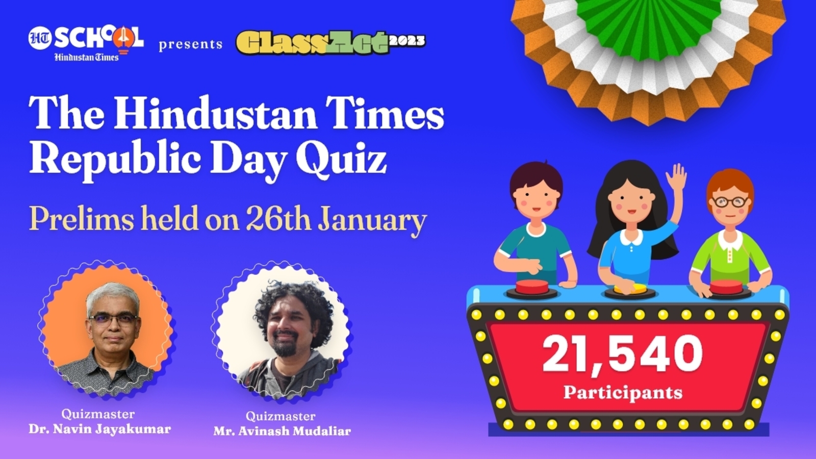 ClassAct 2023- The Hindustan Times R-Day Quiz: 21,540 participants in Prelims