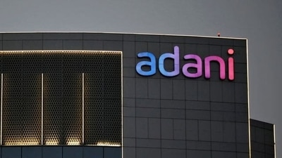 The logo of the Adani Group is seen on the facade of one of its buildings on the outskirts of Ahmedabad, India. (File image) (REUTERS)