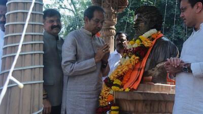 For his first visit to Shinde’s stronghold since the split in his party, Thackeray chose the eve of Dighe’s birth anniversary. He inaugurated a medical camp organised by MP Rajan Vichare (who has refused to go with Shinde faction) and garlanded a bust of Dighe. He announced that he would return to address a rally to fight against the Shinde faction, and reiterated his standard criticism of the faction, saying that Shinde and his men had sold themselves for ₹50 crore each. (Praful Gangurde/HT Photo) For his first visit to Shinde’s stronghold since the split in his party, Thackeray chose the eve of Dighe’s birth anniversary. He inaugurated a medical camp organised by MP Rajan Vichare (who has refused to go with Shinde faction) and garlanded a bust of Dighe. He announced that he would return to address a rally to fight against the Shinde faction, and reiterated his standard criticism of the faction, saying that Shinde and his men had sold themselves for ₹50 crore each. (Praful Gangurde/HT Photo)