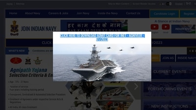 Indian Navy Agniveer recruitment 1/2023 admit card out at joinindiannavy.gov.in Indian Navy Agniveer recruitment 1/2023 admit card out at joinindiannavy.gov.in