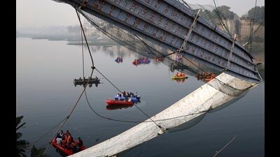 In March 2022, Oreva group, a company which specialises in making clocks, home appliances and e-bikes, was given the contract to repair, renovate, maintain and operate the “Jhulto Pul”, or suspension bridge, originally built in 1879, for a period of 15 years (PTI)
