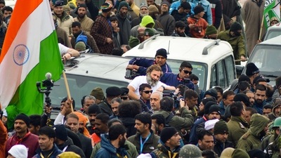 The Bharat Jodo Yatra started in Kanyakumari on September 7 and will conclude on January 30 in Srinagar after covering 3,970 km, 12 states and two Union territories. (PTI) The Bharat Jodo Yatra started in Kanyakumari on September 7 and will conclude on January 30 in Srinagar after covering 3,970 km, 12 states and two Union territories. (PTI)
