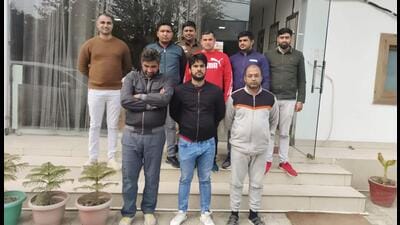 The arrested men have been identified as Abhishek Garg, 40-year-old resident of Gurugram, Satish Yadav,36, from Delhi’s Najafgarh, and Sandeep Mahla,32, from Fatehabad in Haryana. (HT Photo) The arrested men have been identified as Abhishek Garg, 40-year-old resident of Gurugram, Satish Yadav,36, from Delhi’s Najafgarh, and Sandeep Mahla,32, from Fatehabad in Haryana. (HT Photo)