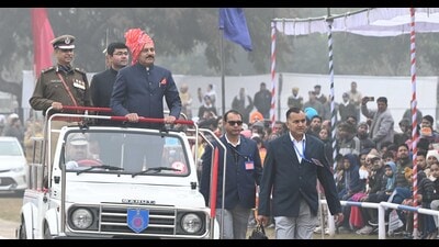UT Adviser Dharam Pal during the Republic Day celebrations at Parade Ground in Sector 17, Chandigarh, on Thursday. (Keshav Singh/HT) UT Adviser Dharam Pal during the Republic Day celebrations at Parade Ground in Sector 17, Chandigarh, on Thursday. (Keshav Singh/HT)
