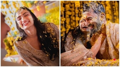 Athiya Shetty and KL Rahul celebrated haldi ceremony with friends and family. Athiya Shetty and KL Rahul celebrated haldi ceremony with friends and family.