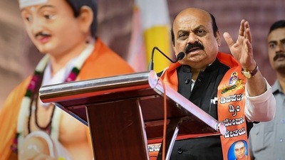 Karnataka CM Bommai said around ₹8 lakh crore investment is expected in the state. (PTI) Karnataka CM Bommai said around ₹8 lakh crore investment is expected in the state. (PTI)