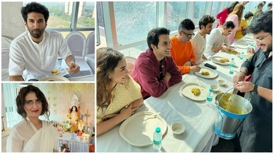 Aditya Roy Kapur, Fatima Sana Shaikh, Patralekhaa, Rajkummar Rao and Kartik Aaryan attended Saraswati Puja hosted by Anurag Basu on Thursday. Aditya Roy Kapur, Fatima Sana Shaikh, Patralekhaa, Rajkummar Rao and Kartik Aaryan attended Saraswati Puja hosted by Anurag Basu on Thursday.