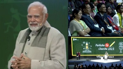 PM Modi compared politics to student life, saying that politicians, like students, face "do even better" pressure and that "no one is spared from this." (ANI)