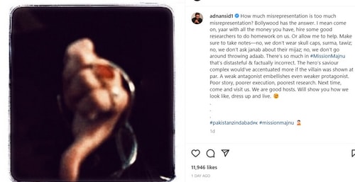 Adnan Siddiqui shared his review of Siddharth Malhotra’s Mission Majnu.