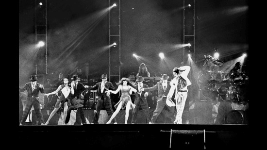 At Michael Jackson’s Mumbai show, where, at one point, he stepped out of a makeshift spaceship. (Getty Images)