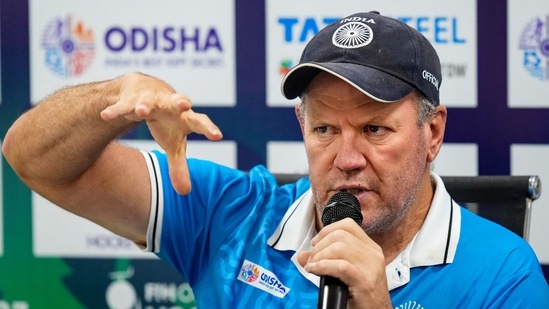 Bhubaneswar: India Hockey head coach Graham Reid speaks at a press conference(PTI)