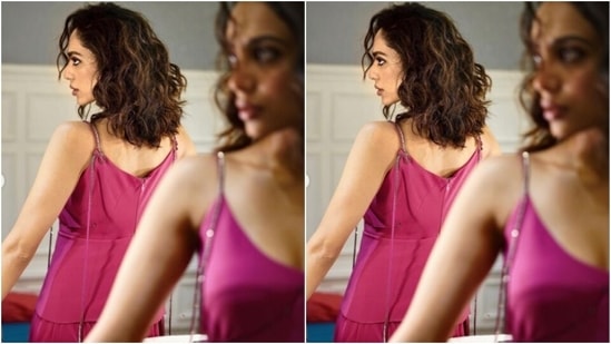 In golden hoop earrings, and silver heels, Sobhita further accessorised her look and aced the ensemble in open tresses styled in wavy curls. (Instagram/@sobhitad)