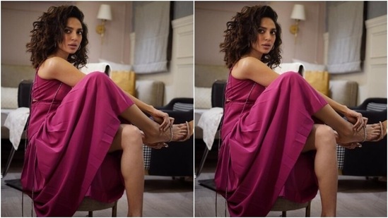 Sobhita played muse to fashion designer house Moonray and picked a pink co-ord set for the pictures. (Instagram/@sobhitad)