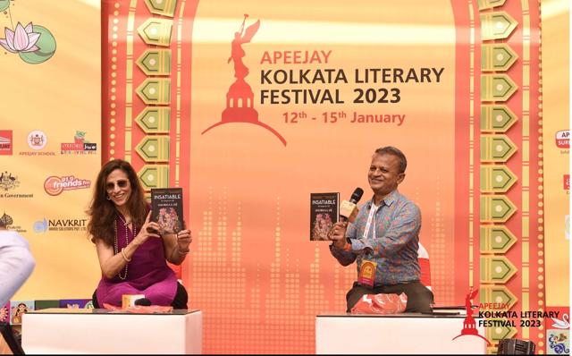 Shobhaa De discusses her new book Insatiable; My Hunger for Life with Sandip Roy. (Courtesy AKLF) Shobhaa De discusses her new book Insatiable; My Hunger for Life with Sandip Roy. (Courtesy AKLF)