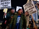 Demonstrators gather during a protest over the death of Tyre Nichols on Friday in Atlanta. Demonstrators gather during a protest over the death of Tyre Nichols on Friday in Atlanta.