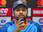 Indian cricket team captain Rohit Sharma during a press conference (PTI) Indian cricket team captain Rohit Sharma during a press conference (PTI)