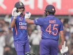 Indore: Indian captain Rohit Sharma being congratulated by teammate Shubman Gill after his century during the third ODI cricket match between India and New Zealand, in Indore, Tuesday, Jan. 24, 2023. (PTI Photo/Shashank Parade)(PTI01_24_2023_000171B)(PTI) Indore: Indian captain Rohit Sharma being congratulated by teammate Shubman Gill after his century during the third ODI cricket match between India and New Zealand, in Indore, Tuesday, Jan. 24, 2023. (PTI Photo/Shashank Parade)(PTI01_24_2023_000171B)(PTI)