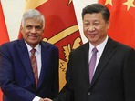Sri Lankan President Ranil Wickremesinghe with Chinese President Xi Jinping. Sri Lankan President Ranil Wickremesinghe with Chinese President Xi Jinping.