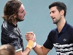 Stefanos Tsitsipas with Novak Djokovic Stefanos Tsitsipas with Novak Djokovic