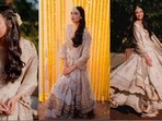 For her haldi ceremony, the actress chose to wear an ivory-hued gorgeous anarkali by Ritu Kumar. (Instagram) For her haldi ceremony, the actress chose to wear an ivory-hued gorgeous anarkali by Ritu Kumar. (Instagram)