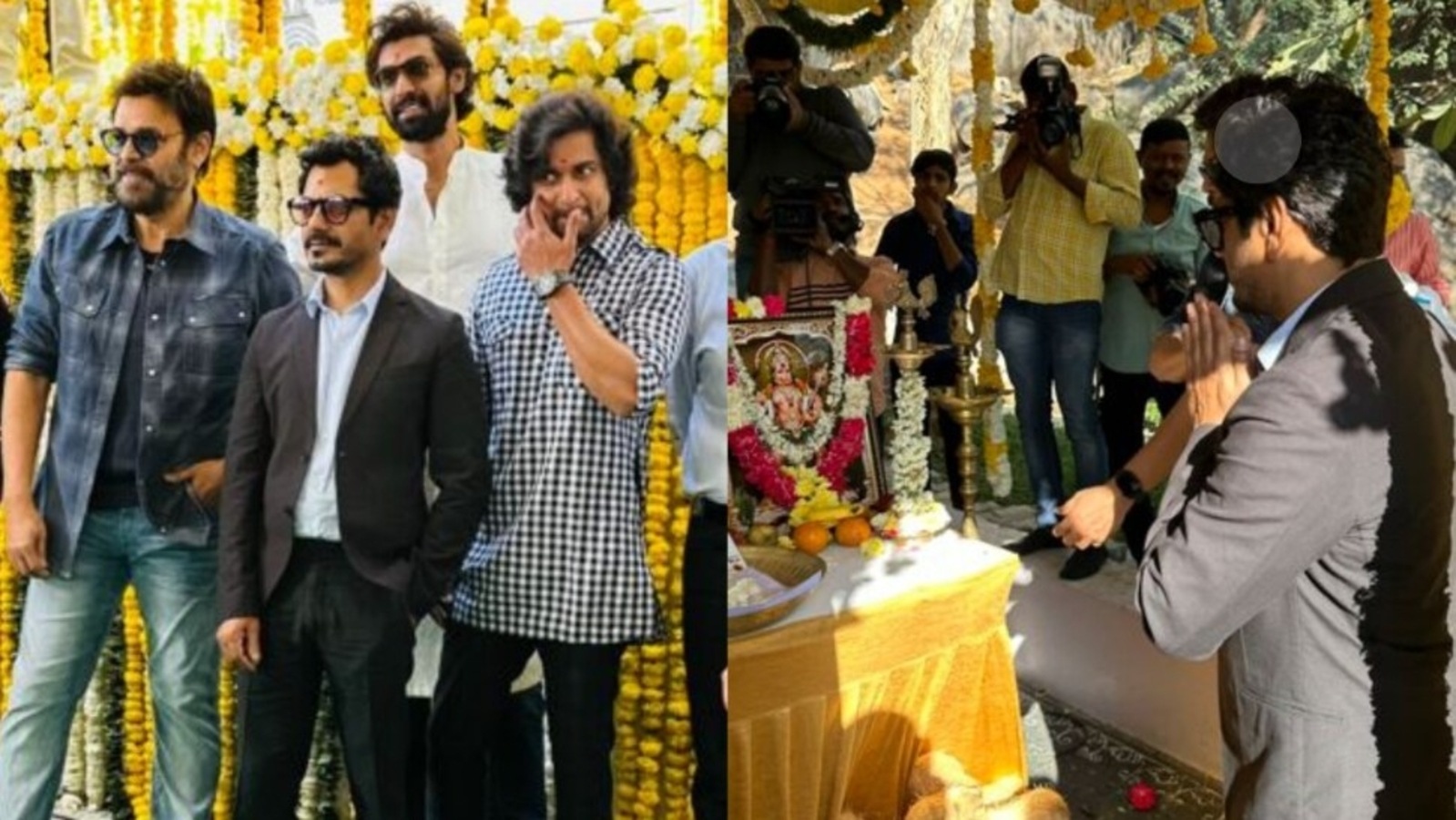 Nawazuddin Siddiqui announces his Telugu debut Saindhav with Venkatesh; prays to Lord Hanuman. See pics