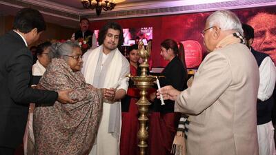 Haryana chief minister Manohar Lal Khattar on Saturday announced to give  ₹21 lakh from his discretionary fund for the Pandit Jasraj Cultural Foundation. (HT Photo)