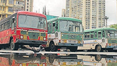 MSRTC authorities are facing a major challenge in paying its employees because income is insufficient to cover the transport body’s expenses. (HT PHOTO) MSRTC authorities are facing a major challenge in paying its employees because income is insufficient to cover the transport body’s expenses. (HT PHOTO)