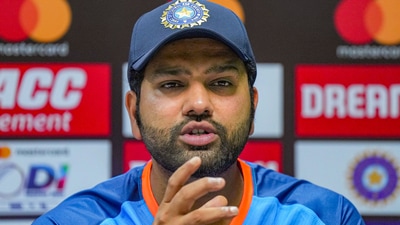 Indian cricket team captain Rohit Sharma during a press conference (PTI) Indian cricket team captain Rohit Sharma during a press conference (PTI)