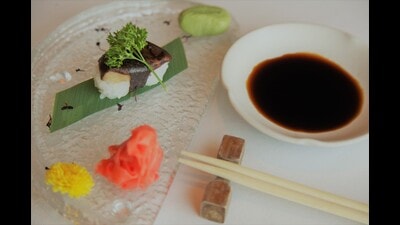 Plant-based nigiri at Sakura, The Metropolitan Hotel & Spa, New Delhi Plant-based nigiri at Sakura, The Metropolitan Hotel & Spa, New Delhi
