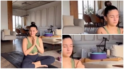 A glimpse of Alia Bhatt's living room. A glimpse of Alia Bhatt's living room.
