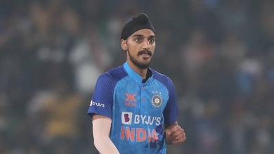 Arshdeep Singh started off with a no ball in the over (BCCI) Arshdeep Singh started off with a no ball in the over (BCCI)