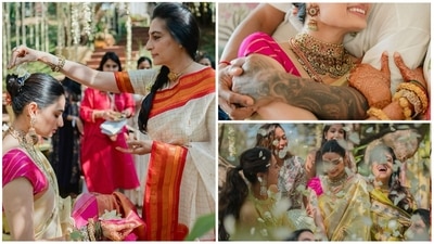 Athiya Shetty shared pics from her pre-wedding ceremony. Athiya Shetty shared pics from her pre-wedding ceremony.