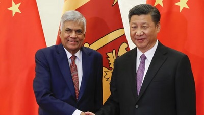 Sri Lankan President Ranil Wickremesinghe with Chinese President Xi Jinping. Sri Lankan President Ranil Wickremesinghe with Chinese President Xi Jinping.