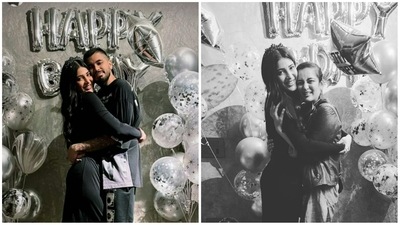 Shruti Haasan with Santanu Hazarika and Akshara Haasan at her birthday bash. Shruti Haasan with Santanu Hazarika and Akshara Haasan at her birthday bash.