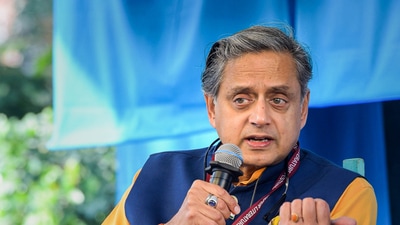 Congress MP Shashi Tharoor speaks during the Jaipur Literature Festival, in Jaipur, Friday, Jan. 20, 2023. (PTI) Congress MP Shashi Tharoor speaks during the Jaipur Literature Festival, in Jaipur, Friday, Jan. 20, 2023. (PTI)