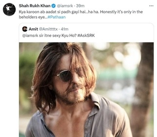 Shah Rukh Khan answered a fan who asked him why was he so sexy. Shah Rukh Khan answered a fan who asked him why was he so sexy.
