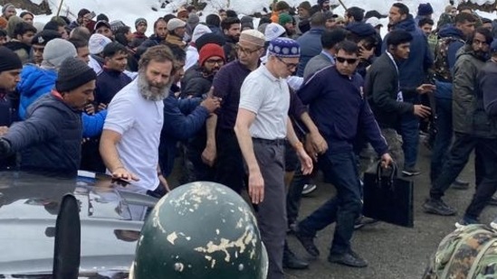 Congress leader Rahul Gandhi entered Kashmir on Friday, (Waseem Andrabi /HT) Congress leader Rahul Gandhi entered Kashmir on Friday, (Waseem Andrabi /HT)