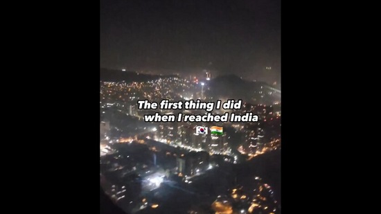 The image, taken from the Instagram video, shows the Korean blogger reaching India.(Instagram/@jaehyeon_0610)