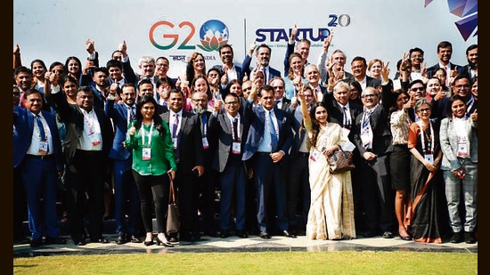 Union minister Piyush Goyal on Saturday inaugurated the two-day inception meeting of the Start-up 20 Engagement Group of G-20 nations in a virtual mode. (HT)