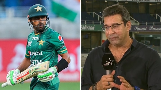 Babar Azam; Wasim Akram(Getty/Screengrab)