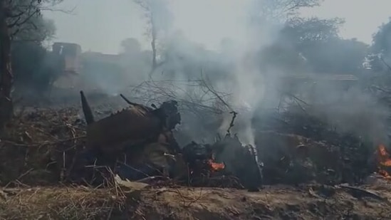 A plane crashed in Rajasthan's Bharatpur.