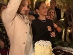 Masaba Gupta and Satyadeep Misra at their wedding bash, where they cut extravagant wedding cake decorated with fresh flowers. Masaba Gupta and Satyadeep Misra at their wedding bash, where they cut extravagant wedding cake decorated with fresh flowers.