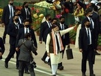 The PM now is surrounded by a ring of security personnel, and his movements are strictly restricted. (Raj K Raj/HT Photo) The PM now is surrounded by a ring of security personnel, and his movements are strictly restricted. (Raj K Raj/HT Photo)