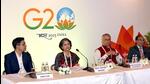 Anu P Mathai, Adviser (International Economic Relations), speaks at a Curtain Raiser press conference on the eve of G20 conclave’s first meeting of the International Financial Architecture Working Group, in Chandigarh on Sunday. Baldeo Purushartha, Joint Secretary, Department of Economic Affairs (DEA), Ministry of Finance is also seen. (ANI) Anu P Mathai, Adviser (International Economic Relations), speaks at a Curtain Raiser press conference on the eve of G20 conclave’s first meeting of the International Financial Architecture Working Group, in Chandigarh on Sunday. Baldeo Purushartha, Joint Secretary, Department of Economic Affairs (DEA), Ministry of Finance is also seen. (ANI)