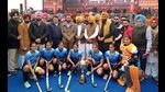 Cabinet minister Gurmeet Singh Meet Hayer interacting with players during the sports festival at Jarkhar in Ludhiana on Sunday. (HT Photo) Cabinet minister Gurmeet Singh Meet Hayer interacting with players during the sports festival at Jarkhar in Ludhiana on Sunday. (HT Photo)