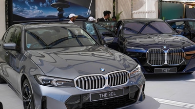 BMW cars on display during the launch event of BMW X1 SUV in Bengaluru on Saturday, (PTI) BMW cars on display during the launch event of BMW X1 SUV in Bengaluru on Saturday, (PTI)