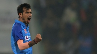 Chahal gave just four runs in two overs and gave India the breakthrough (Getty Images) Chahal gave just four runs in two overs and gave India the breakthrough (Getty Images)