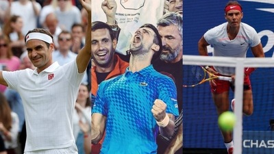 Roger Federer; Novak Djokovic; Rafael Nadal Roger Federer; Novak Djokovic; Rafael Nadal