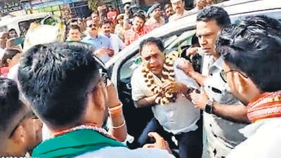 Odisha health minister Naba Das, minutes before he was shot dead by an ASI in Jharsuguda district on Sunday. Odisha health minister Naba Das, minutes before he was shot dead by an ASI in Jharsuguda district on Sunday.